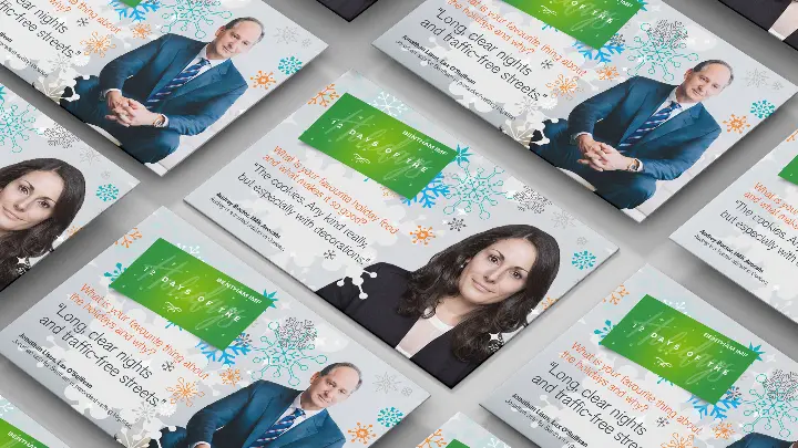 Bentham IMF_Holiday card design_Social media marketing_LinkedIn post