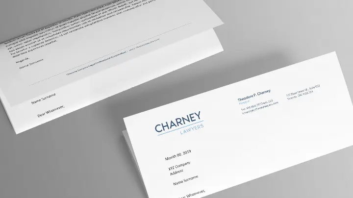 Charney Lawyers_Stationery design_Letterhead design