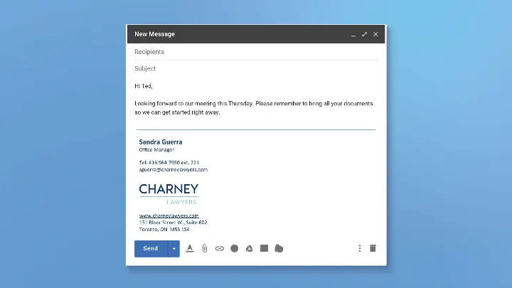 Charney Lawyers_Stationery_Electronic signature design