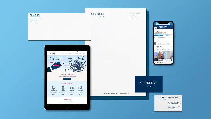 Charney Lawyers_Stationery_Website (Tablet View)_Social Media (Mobile View)