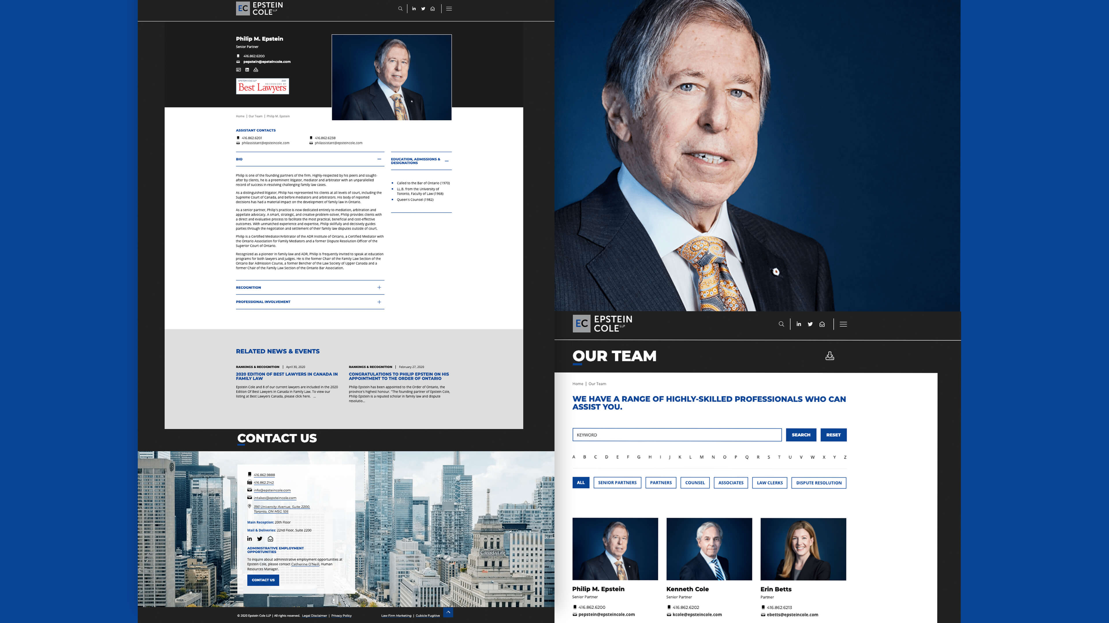 Epstein Cole_Web design_Website development_Professional bio and profile_Corporate headshots