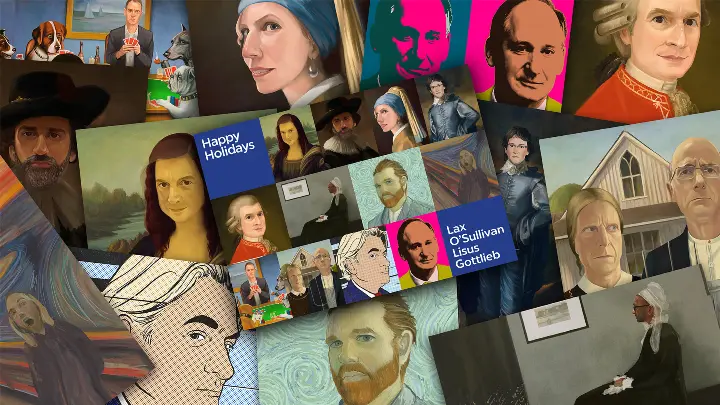 LOLG 2023 Holiday Exhibit Collage of Postcards