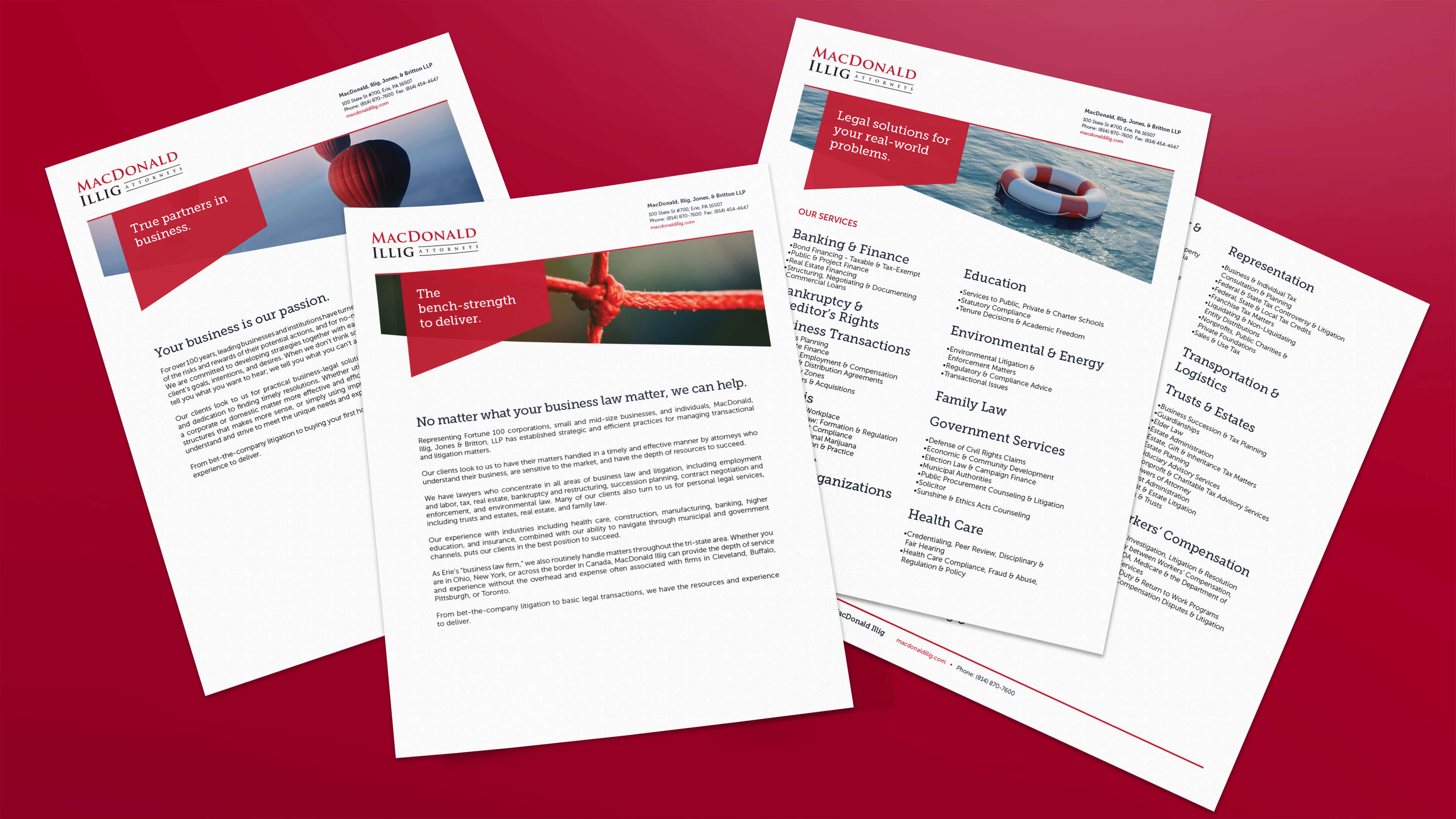 MacDonald Illig Jones Britton LLP_Web design_Website development_One Sheets_Firm Overview and Services