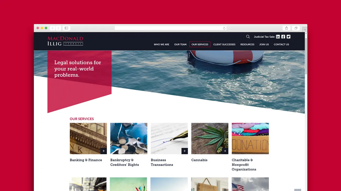 MacDonald Illig Jones Britton LLP_Web Design_Website Development_Services Page_Browser View