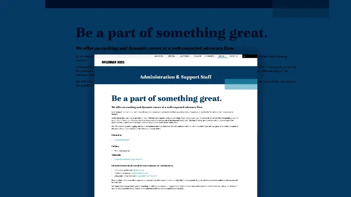 McLennan Ross Administration and Support Staff page on website