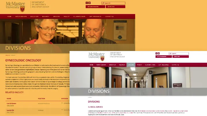 McMaster University Department of Obstetrics and Gynecology_OBGYN_Web design_Website development_Ginecology Oncology