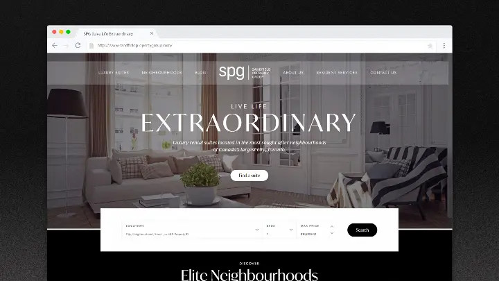 Sandfield Property Group_SPG_Search Engine Optimization_Website design_Web development_UI elements_homepage banner