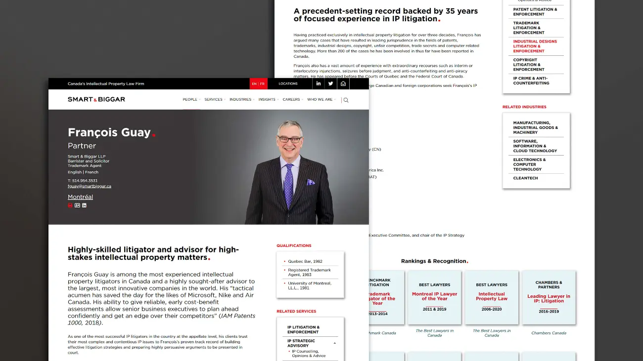 Smart Biggar_S B_Brand positioning and awareness campaign_partner bio page