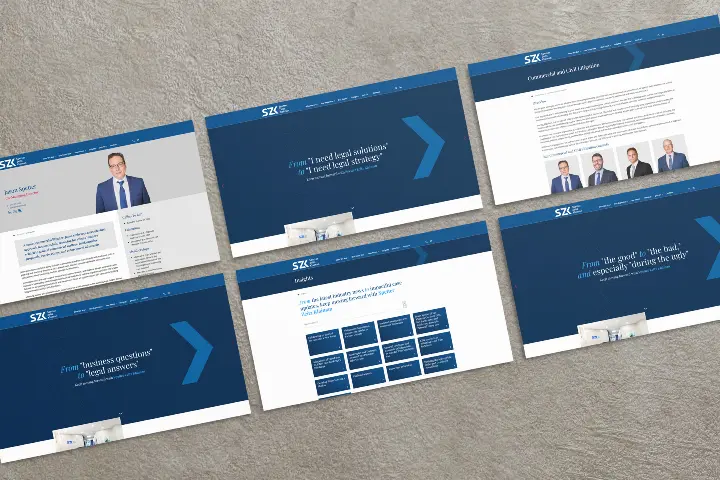 Six Screens from New Website