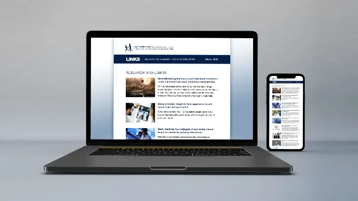 Terry Fox Research Institute_TFRI_Newsletter design_Laptop view