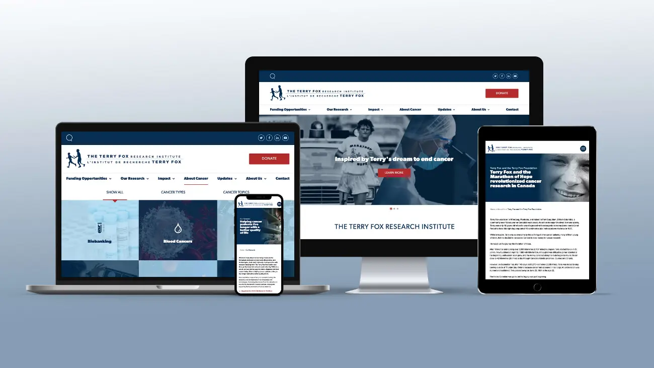 Terry Fox Research Institute_TFRI_Web design_Website development