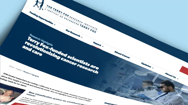 Terry Fox Research Institute_TFRI_Web design_Website development_Research Highlights page