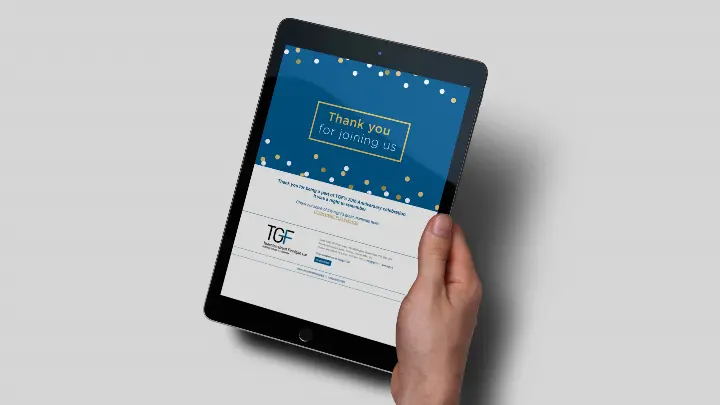 Thorton Grout Finnigan_TGF_Newsletter_Eblast_Anniversary invitation_Post party