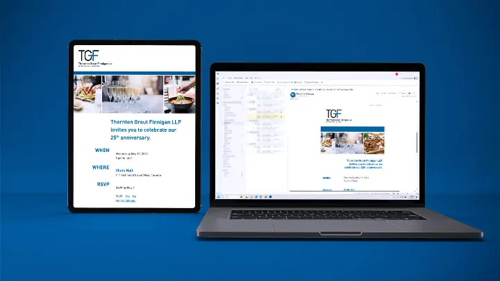 Thronton Grout Finnigan_TGF_Invitation Email on Laptop