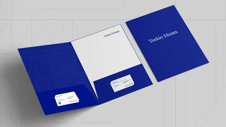 Torkin Manes branded pocket folder