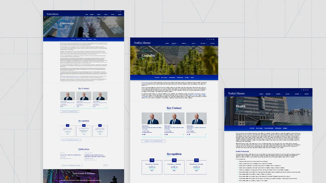 Torkin Manes three individual expertise pages