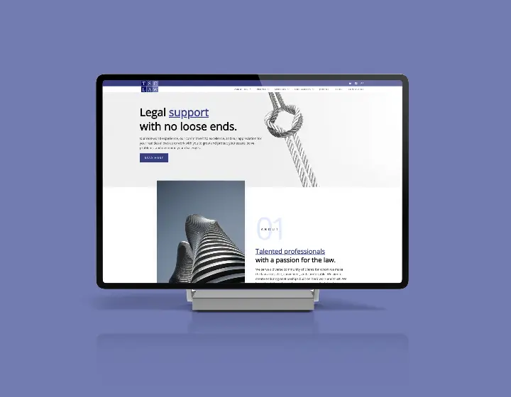 TSC homepage concept on laptop screen