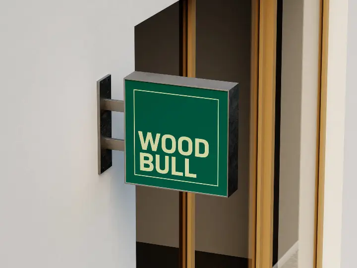 Wood Bull logo mock-up